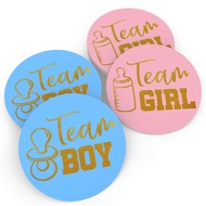 Baby Nest Designs - Gender Reveal Stickers Games Team Boy & Team Girl (80 Pieces) - Perfect Gender R