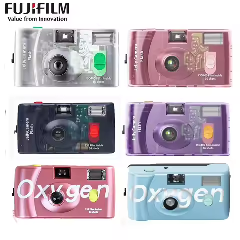 Fujifilm Jelly Film Camera Transparent C400 135 Film Camera Take 36 Photos Flashing Disposable Camer