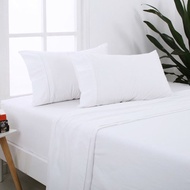 Bedsheet ,Cadar Plain White100 % cotton A quality Hotel Flat Bedsheet Single ,Queen, King.酒店款纯白床单床铺床套 Cadar Katil Putih