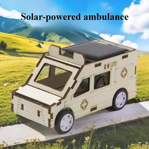 Children's science and education experiment Diy toys, hand-assembled ambulance models, science and e