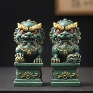 New Chinese Style Stone Lion Decorative Pair Wealth Attracting Home Guard Lion Sculpture Desktop Dec