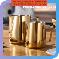 NUSANTARA STORE - Cafetera Stainless Steel 350ml Espresso Latte Art Milk Jug Glass - AA0052