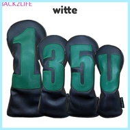WITTE Golf Club Head, Portable PU Leather Golf Club Cover, Gifts 1 3 5 U Embroidered Multifunctional