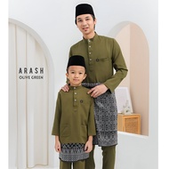 Baju Melayu Lelaki (OLIVE GREEN) Baju Melayu Cekak Musang Exclusive Arash Baju Melayu Raya 2024 Baju Melayu Sedondon