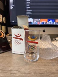 全新連盒日本麒麟啤酒玻璃杯 1992年巴塞隆拿奧運 kirin beer glass mug brand new 1992 olympics