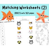 A934 – [P.D.F] Matching Worksheets (2) - 5 sets 161 pages/ kids activities preschool kindergarten