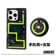 เคสโทรศัพท์แบบสี่เหลี่ยมปีงู Apple 16Promax ดีไซน์ใหม่ ปกป้อง iPhone 15 ด้วยแม่เหล็ก ป้องกันการตกหล่