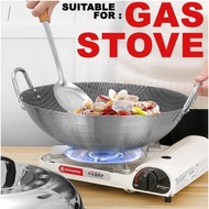 304 Stainless Steel Non-stick Honey Comb Wok 双面双耳全满蜂窝304不锈钢不粘锅炒锅