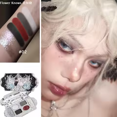 Flower Knows Eyeshadow Palette Black Swan Sweet Bear Mermaid Matte Shimmer Chameleon Beauty Eye Shad