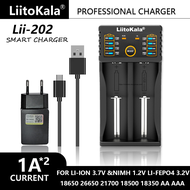 Liitokala Lii-202 18650 1.2V 3.7V 3.2V AA/AAA 26650 10440 16340 21700 20700 14500 18490 NiMH Lithium Battery Smart Charger