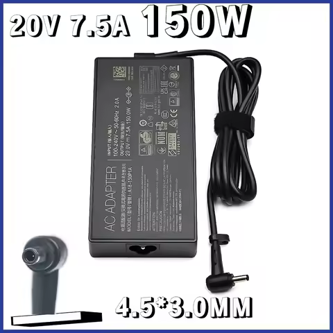 A18-150P1A ADP200075M Laptop Charger 20V 7.5A 150W 4.5x3.0mm AC Adapter PowerFor Asus X571 X751G X57