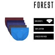 Forest Seluar Dalam Lelaki | (5 Pcs) Forest Mens 100% Cotton Mini Brief Underwear - FUD0132M