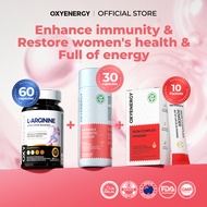 OXYENERGY Women's Probiotics + Iron Complex Powder + L-Arginine Zinc Boost Energy