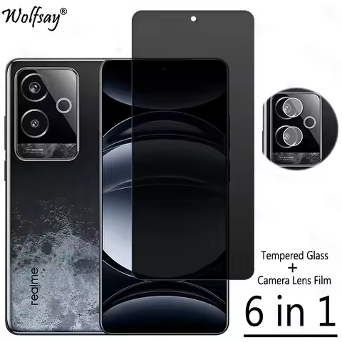Privacy Screen Protector For Realme GT 6 China Anti-Spy Tempered Glass Realme GT6 China Camera Glass