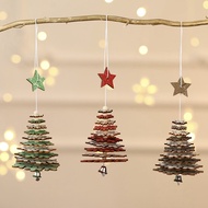 LZD ( Seller) ECO Christmas Tree decoration wooden hanging handicraft LED light