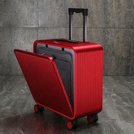 【上品箱包】法拉利紅 17寸 航空級鋁鎂合金 筆電插袋多隔層 前側開蓋TSA密碼鎖 登機箱/行李箱/拉桿箱/旅行箱