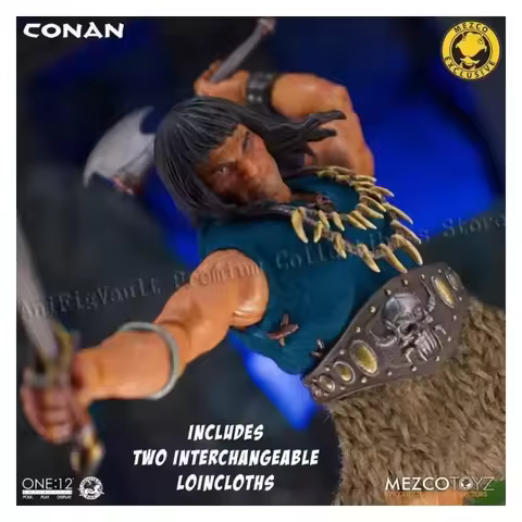 Fast Delivery in Stock Original MEZCO ONE:12 Conan The Conqueror: Conan &Booster Kit Anime Action Co