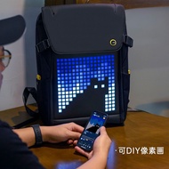 Knight Backpack LED Backpack Pixel Bag Motorcycle Backpack Helmet Bag Knight divoom Dot Audio Pixel Backpack Male Leather Computer Backpack LED Screen Trendy Sports Travel Bag