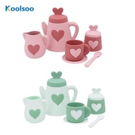 Koolsoo Silicone Tea Set Kids Toy Early Educational Learning Activity Kids Tea Set for