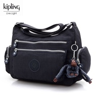 Kipling กระเป๋าแมสเซนเจอร์ทรวง PU Linกระเป๋าผู้หญิงใหม่ขนาดกลางเดินทางกระเป๋าผ้าไนลอนหลายกระเป๋าใส่น้ำ