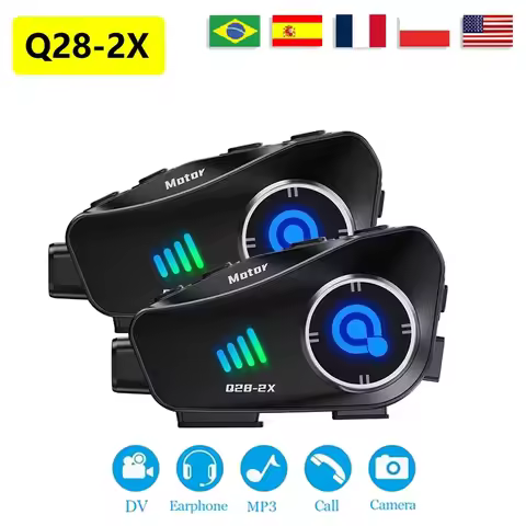 The New Q28-2X Motorcycle Helmet Bluetooth Intercom 2-Person Intercom Distance 1000 Meters 1080P Hd 