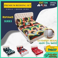 #CBK2 880TC Kain Tebal Cadar Bergetah Keliling4 in 1 King Queen/2 in1 Single Premium Cotton Bedsheet