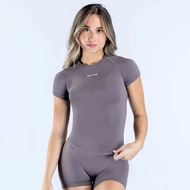 DFYNE Round-neck short-sleeve yoga shirt T Shockproof, high-elastic, tight-fitting, seamless, long-s