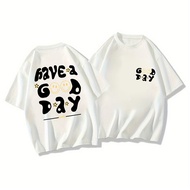 kaos Vintage Have good day atasan distro Pria wanita baju distro Trendy lengan pendek style kekinian