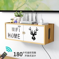 Wireless Router Light Cat Box Storage Box Light Luxury Wall-Mounted Perforation-Free Socket Set-Top 