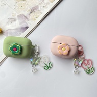 For Jabra Elite3 2 / ELITE 4 Active Case colorful flower Cute Silicone Earphone Cover with Keychain 