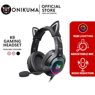 ONIKUMA K9 gradient blue Gaming Headset หูฟัง หูฟังมือถือ หูฟังเกมมิ่ง มีไฟ RGB ใช้งานได้ทั้ง PC / M