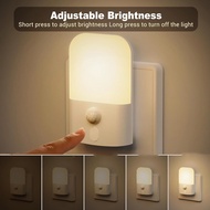1/2pcs Night Light Socket with Motion Detector 5 Adjustable Brightness Levels Night Light ON/OFF/AUT