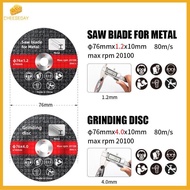 [Chday-t] 10MM Bore Metal Cutting Disc for 76MM Angle Grinder Heavy Duty Cut Off Wheel for Workshop 