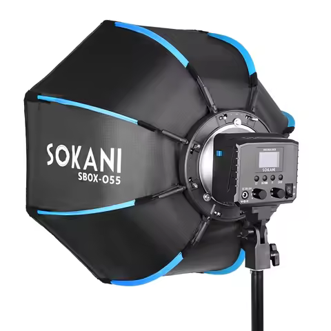 Sokani Foldable Deep Octagon Softbox 55cm Bowens Mount for Sokani X100 X60 Mini COLBOR CL60 Aputure 