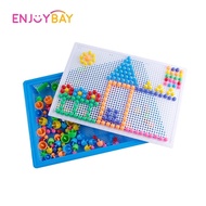 Enjoybay Mushroom Nail Puzzle Toys 3D Mosaic Picture Composite Puzzles Kit Creative Button Art Intel