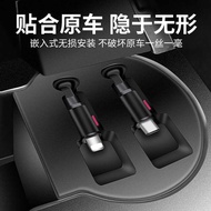 Biadihan Car Charger Docking Station Retractable Cable Car Charger Central Control USBType-C Fast Ch