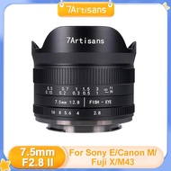 7artisans 7.5mm F2.8 II APS-C 190° Ultra Wide Angle Manual Fisheye Lens for Sony E Canon M Fuji X Nikon Z M4/3