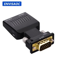 [Fr[ VGA to HDMI Adapter Compatible 1080P VGA Adapter 5V DC 3.5MM Audio Jack for PC Laptop Desktop