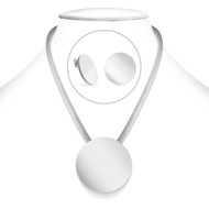 555jewelry เซ็ทเครื่องประดับ ต่างหูและสร้อยคอพร้อมจี้ สแตนเลส สตีล รูปวงกลม สไตล์มินิมอล รุ่น MNC-S0