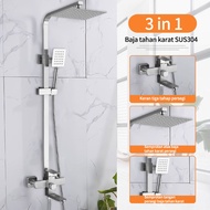 Shower 1 Set Paket Lengkap set shower bathtub stainless steel + stand + keran