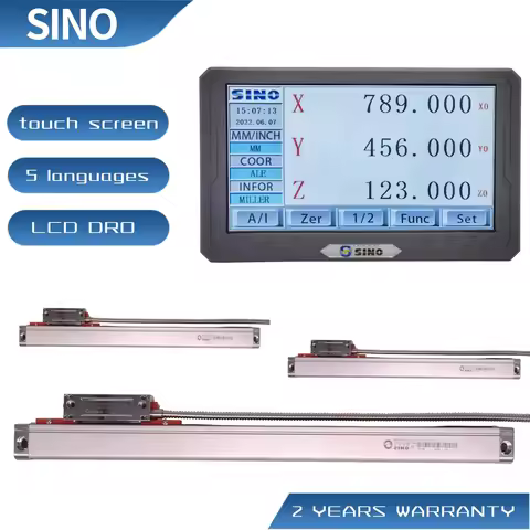 NEW SINO SDS200S 3 Axis LCD Touch Screen Digital Readout DRO Kit KA-300 Glass Linear Scale Encoder F