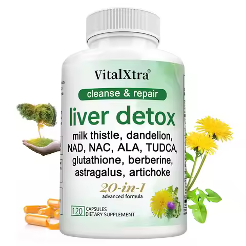 Liver Detox & Repair Capsules with Milk Thistle, Dandelion & Turmeric, Liver Cleanse Nourishing, Ant