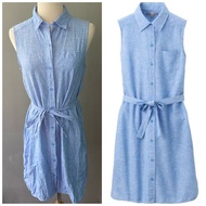 USED Uniqlo linen blend shirt dress size M
