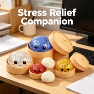 Dumpling Squishy Toy Glitter Steamer Simulation Stress Relief Blind Box