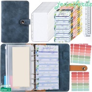 JENNIFERDZ A6 Soft Budget Binder Planner, PU Colorful A6 Handbook Storage Bag, with 12pcs A6 Binder 