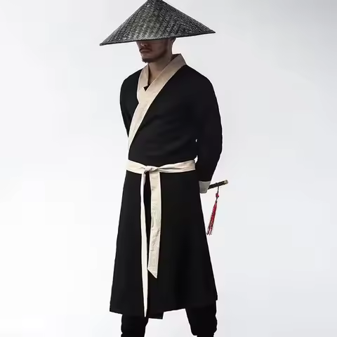 New Ancient Chinese Male Hero Costume Traditional Swordsman Clothing Vintage Martial Arts Assassin C
