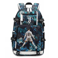 Football Star Bercetak Beg galas Pengurangan Beban Kapasiti Besar Beg galas Kasual Mudah Alih Pelbag