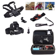 Chest Mount Strap Head Holder J Hook  Wrist Strap Collection Bag Case Travel Kit For Gopro 6 5 4 Xia