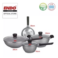 HOT🔥ENDO 7PPCS INDUCTION COOKWARE SET-GRANITE QUARTS SERIES