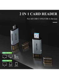 合 1 USB C + usb3.0 Micro Sd 記憶卡讀卡機轉接器適用於 Tf Sd Micro Sd Sdxc Sdhc Mmc Rs-mmc Micro Sdxc Micro Sdhc Uhs-i，相容於 Macbook Air/pro、Ipad Pro、Samsung Galaxy S21、安卓手機、電腦